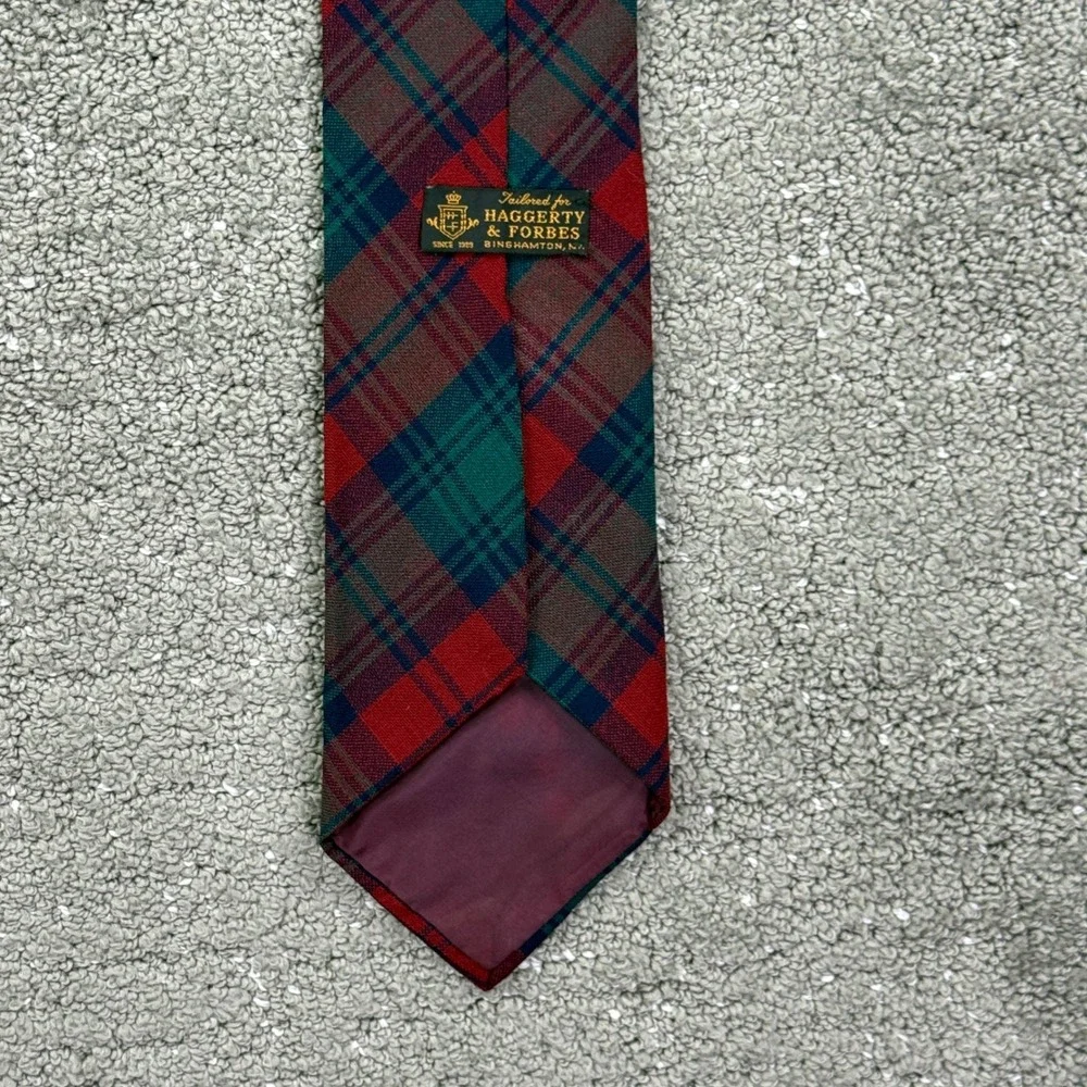 Vintage Haggerty Forbes Lindsay Tartan Wool Tie Scotland Plaid Mens 60s